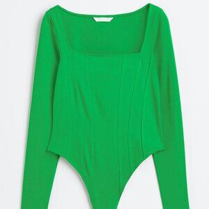 H&M Green Long-sleeved Bodysuit